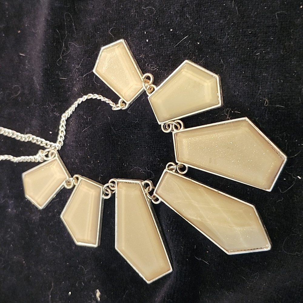Sage color disc necklace